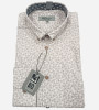 Chemise beige claire manches longues imprimé fantaisie. Homme. Bande Originale